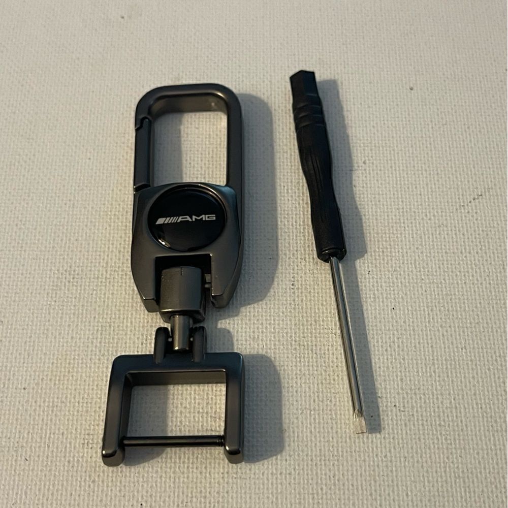 AMG Logo Key Fob Keychain in Metal NWT